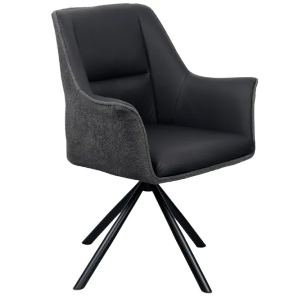 Scaun de bucătărie DecoPrim Blum Piele naturală / Black Gray photo 1