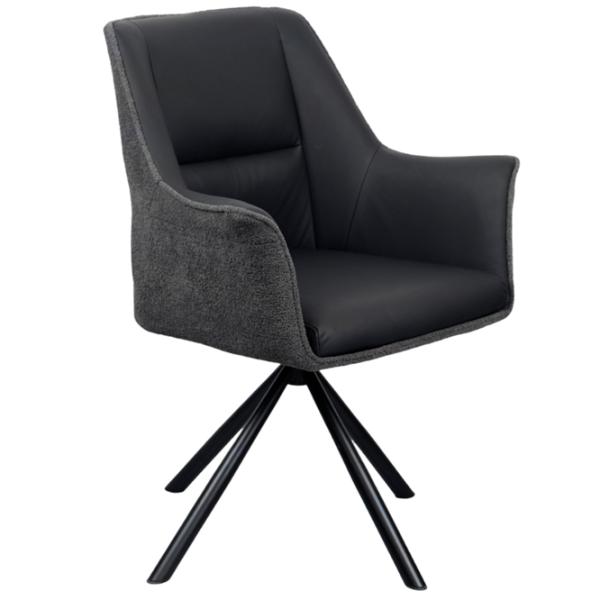 Scaun de bucătărie DecoPrim Blum Piele naturală / Black Gray photo 1