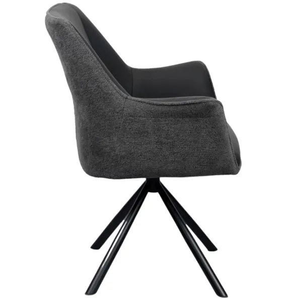 Scaun de bucătărie DecoPrim Blum Piele naturală / Black Gray photo 2