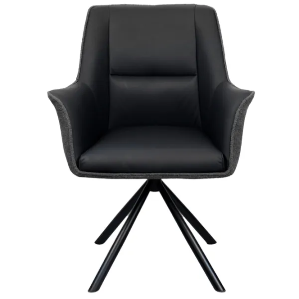 Scaun de bucătărie DecoPrim Blum Piele naturală / Black Gray photo 3