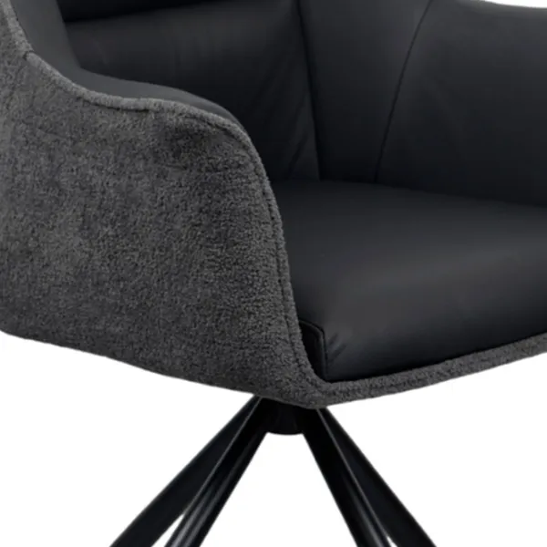 Scaun de bucătărie DecoPrim Blum Piele naturală / Black Gray photo 4