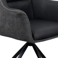 Scaun de bucătărie DecoPrim Blum Piele naturală / Black Gray photo 4
