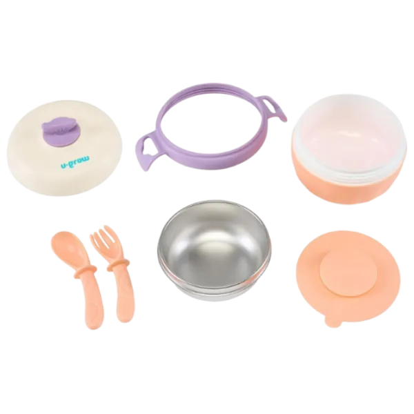 Bol termic U-GROW UG-235PP Pentru fetițe / 6+ luni / Pink photo 3