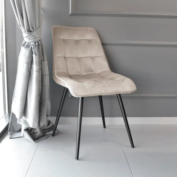Scaun de bucătărie DecoPrim Capella Stofă/ Beige Black photo 6