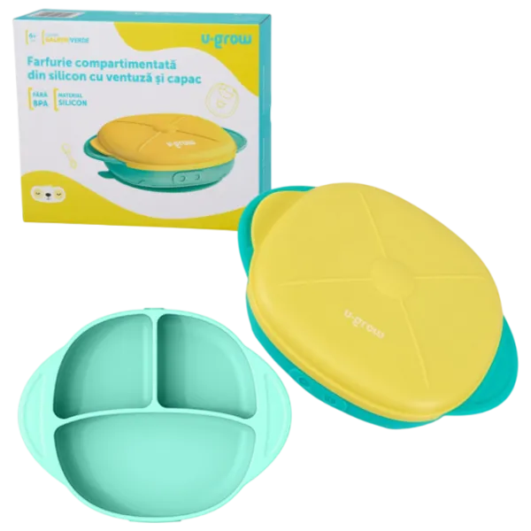 Farfurie U-GROW UG-239YE Unisex / 6+ luni / Blue photo 1