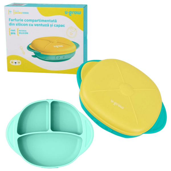 Farfurie U-GROW UG-239YE Unisex / 6+ luni / Blue photo 1