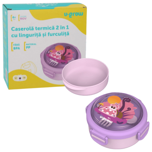 Caserolă termică U-GROW A-1418PP Unisex / 4+ luni / Pink photo 1