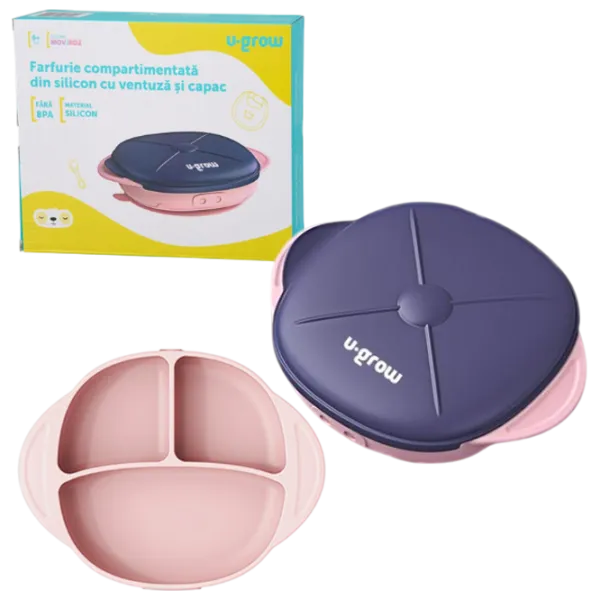 Farfurie U-GROW UG-239PP Unisex / 6+ luni / Pink photo 1