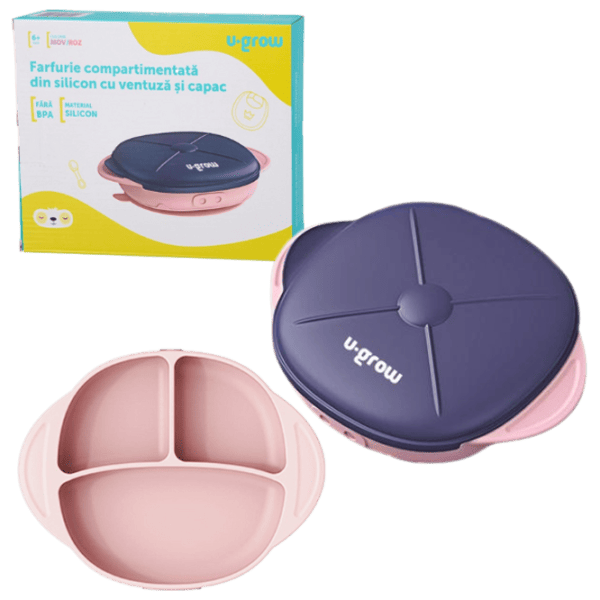 Farfurie U-GROW UG-239PP Unisex / 6+ luni / Pink photo 1