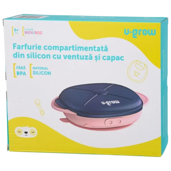 Farfurie U-GROW UG-239PP Unisex / 6+ luni / Pink photo 2