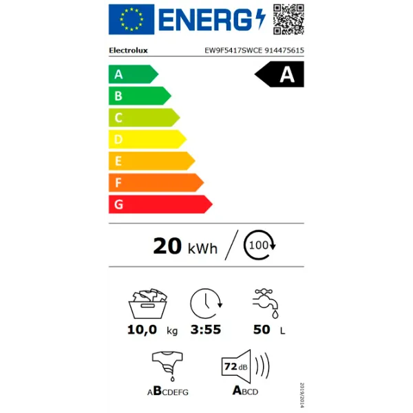 Стиральная машина Electrolux EW9F5417SWCE 10 кг / 1400 об/мин / Белый photo 6