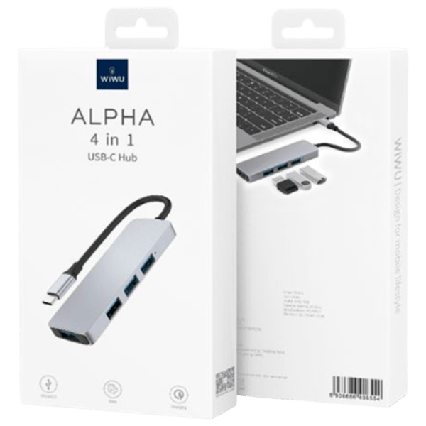 Adaptor Hub WIWU Alpha 440 Pro USB Type-C / Silver photo 2