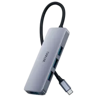 Adaptor Hub WIWU Alpha 440 Pro USB Type-C / Silver photo 3