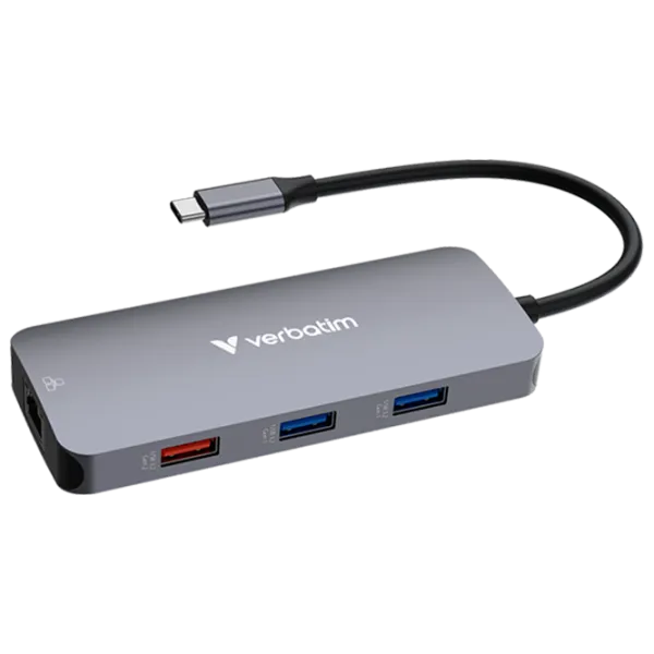 Adaptor Hub Verbatim CMH-09 USB Type-C / Silver photo 1