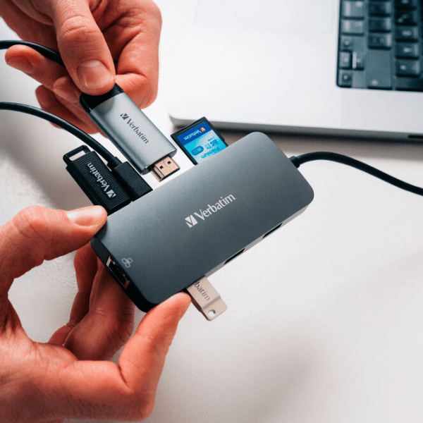 Adaptor Hub Verbatim CMH-09 USB Type-C / Silver photo 4