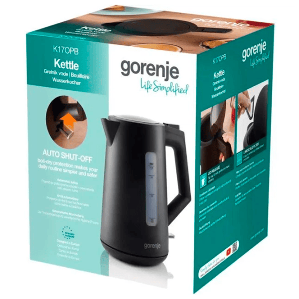 Электрочайник Gorenje K17OPB 1.7л / Скрытый / Черный photo 4