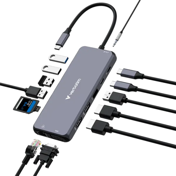 Адаптер Hub Verbatim CMH-14 USB Type-C / Серебряный photo 2
