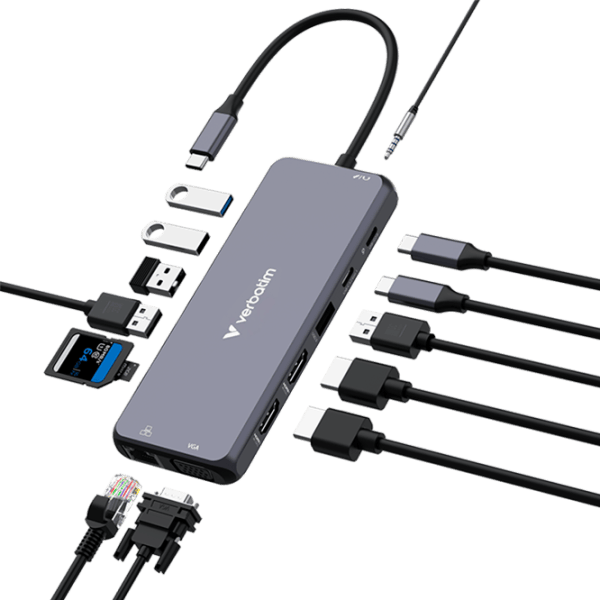 Адаптер Hub Verbatim CMH-14 USB Type-C / Серебряный photo 2