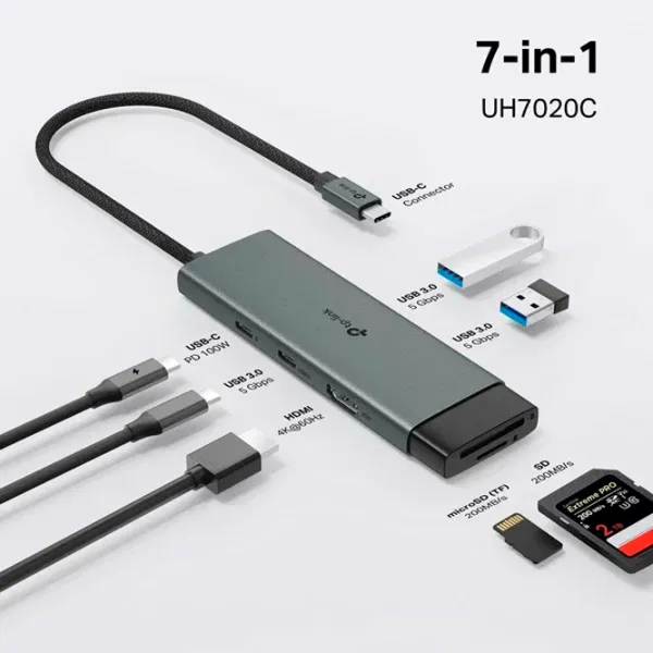 Adaptor TP-Link UH7020C USB Type-C / Gray photo 4