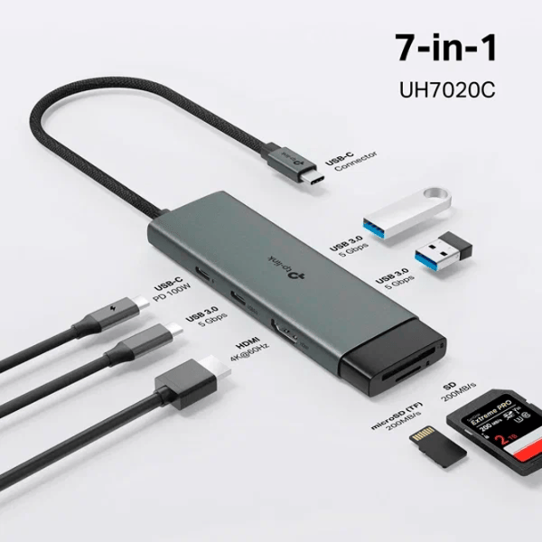 Adaptor TP-Link UH7020C USB Type-C / Gray photo 4