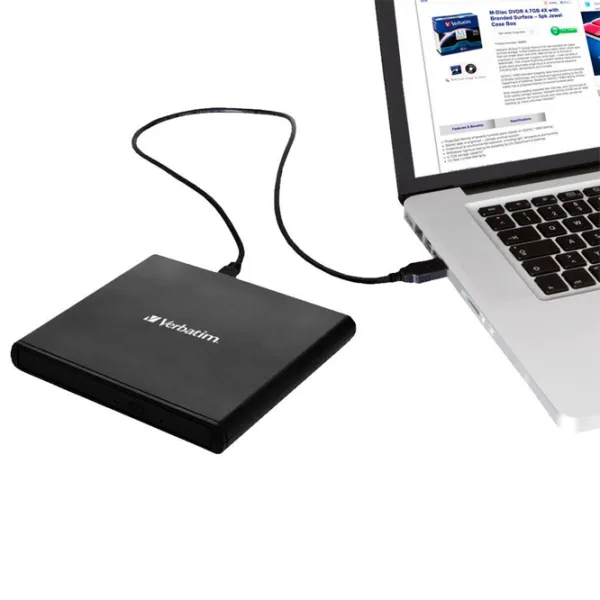 Оптический привод Verbatim External Slimline USB 2.0 / Черный photo 4