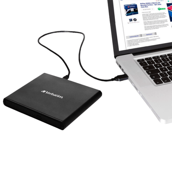 Оптический привод Verbatim External Slimline USB 2.0 / Черный photo 4
