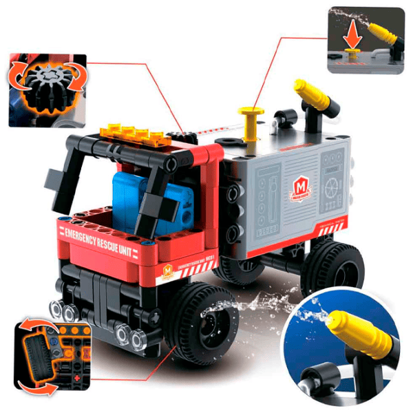Конструктор XTech Bricks Mini Fire Truck With Water Spraying Транспорт/ Красный photo 5