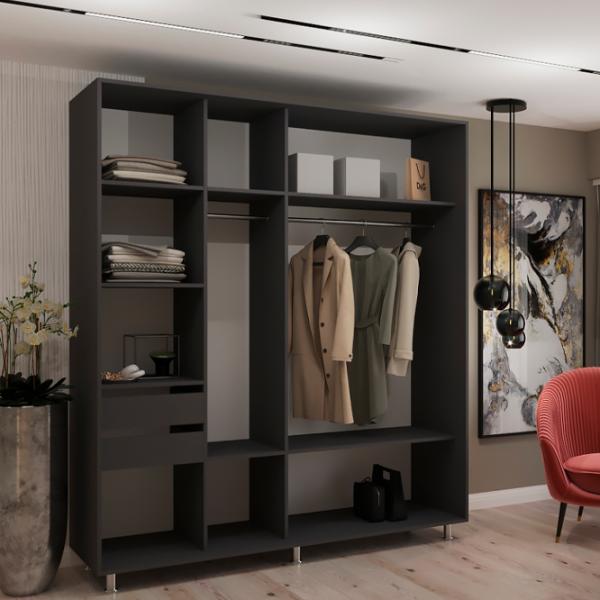 Шкаф My-Style Cupe 220 x 60см x 240 / ЛДСП / Anthracite photo 2