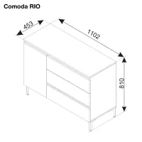 Комод Ambianta Rio 81 x 110.2 x 45.3см / ДСП / Белый photo 3