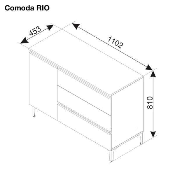 Comodă Ambianta RIO Fungo 81 x 110.2 x 45.3 / Lemn / Beige photo 3