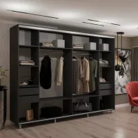 Шкаф My-Style Cupe 300 x 60см x 200 / ЛДСП / Anthracite photo 3