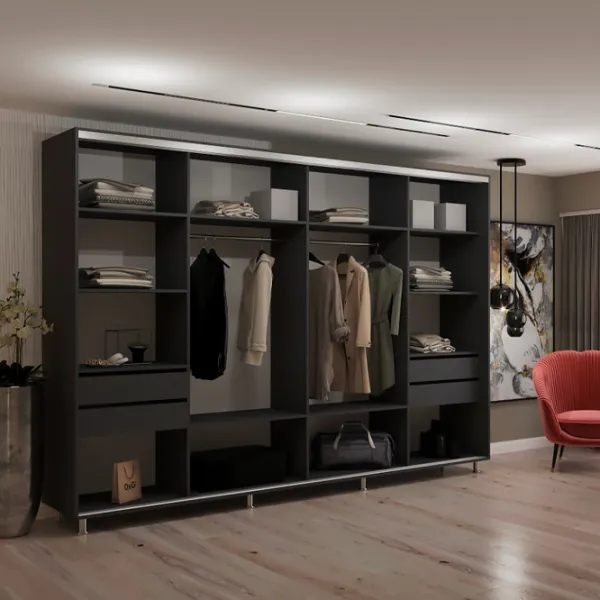 Шкаф My-Style Cupe 320 x 60см x 210 / ЛДСП / Anthracite photo 3