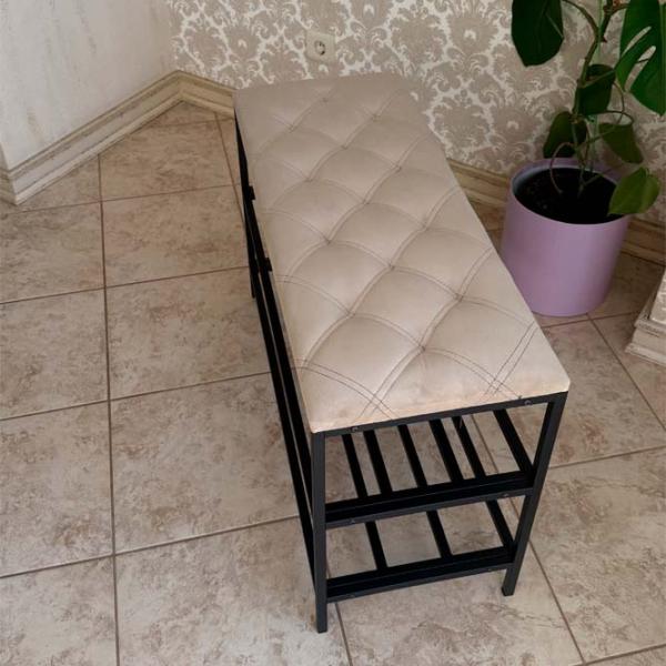 Etajeră pentru încălțăminte Nex Home NX-00001869 52 x 100 x 32 /Black /Dark Beige photo 2