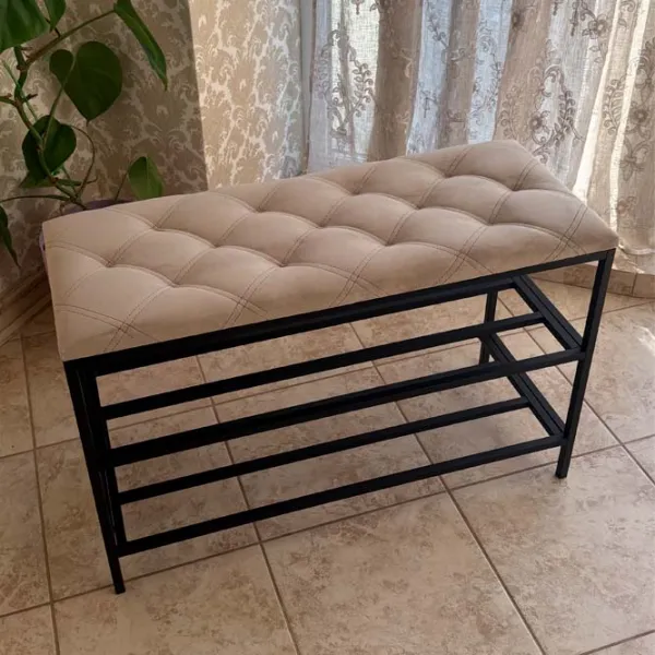 Etajeră pentru încălțăminte Nex Home NX-00001869 52 x 100 x 32 /Black /Dark Beige photo 3