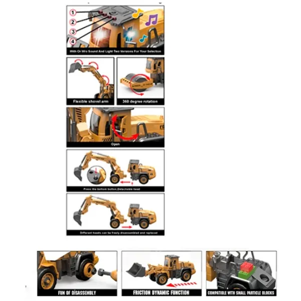 Комплект машин Essa Toys Строительная техника YW9101C  / / Черный Желтый photo 4