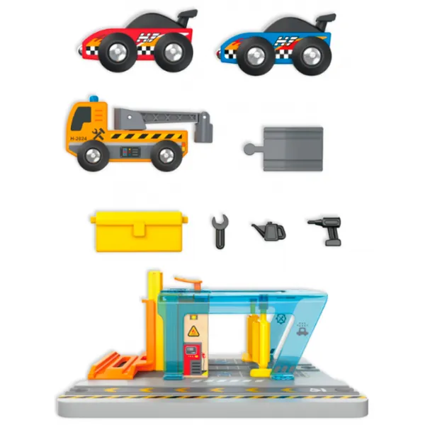 Set de mașini Hape Stația de reparații și spălătorie E3879  / / Multicolor Multicolor photo 5