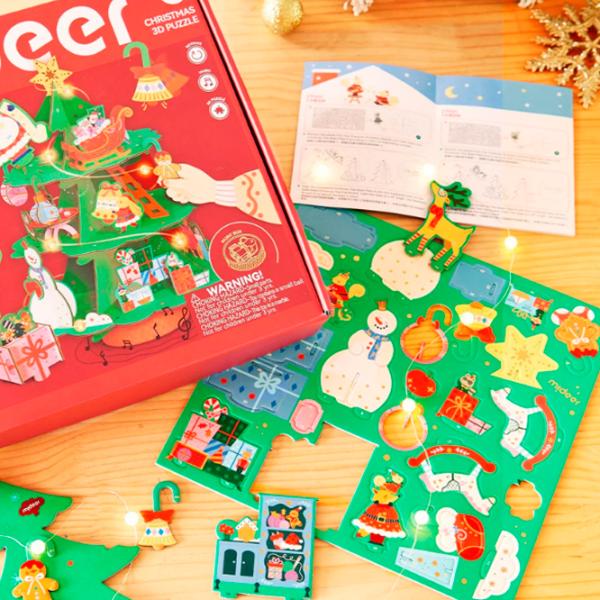 Puzzle 3D Mideer Atelierul lui Moș Crăciun 3+/ Numărul de piese: 11 photo 4