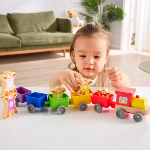 Jucărie interactivă Hape Trenul cu numere și maimuțe E1075 1+ / Multicolor Multicolor photo 9