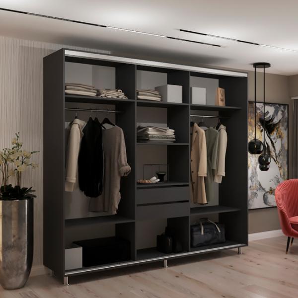 Шкаф My-Style Cupe 230 x 60см x 210 / ЛДСП / Anthracite photo 3