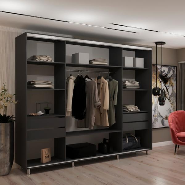 Dulap My-Style Cupe 260 x 60 x 240 / PAL / Anthracite photo 3