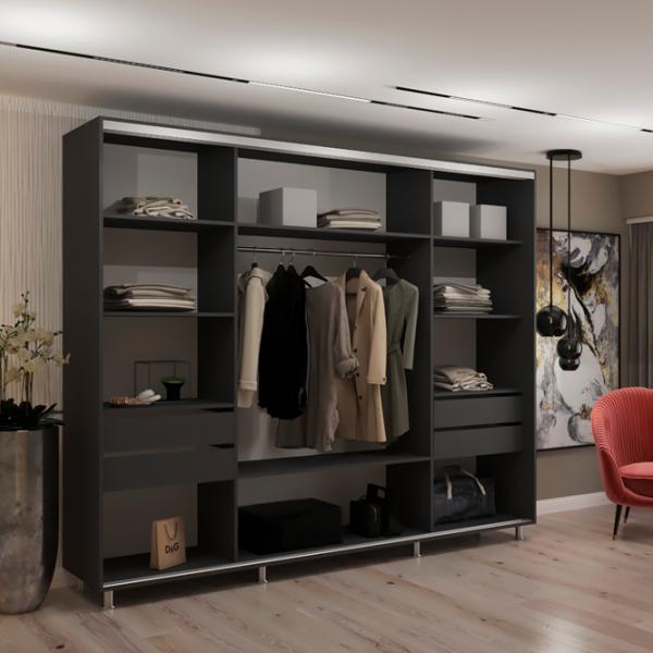 Шкаф My-Style Cupe 290 x 60см x 210 / ЛДСП / Antracit photo 3