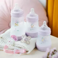 Biberon MAM Perfect Start Sealife Pentru fetițe / 0.32l / Transparent photo 2