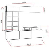 Seturi zona TV Trendy Sasa 26.5 cm x 31 cm x 180 cm / Stejar Sonoma photo 6