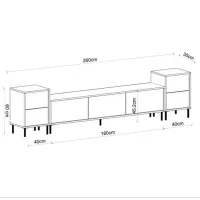 Seturi zona TV Trendy Imaj 60 cm x 35 cm x 260 cm / White photo 10