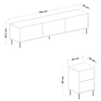 Seturi zona TV Trendy Imaj 60 cm x 35 cm x 260 cm / Antracit photo 10