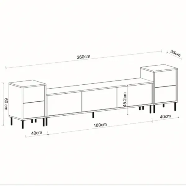 Комплекты ТВ-зона Trendy Imaj 60 см x 35 см x 260 см / Белый photo 6