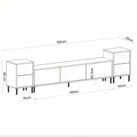 Seturi zona TV Trendy Imaj 60 cm x 35 cm x 260 cm / White photo 6