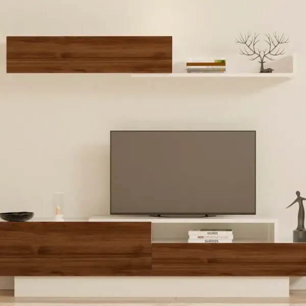 Seturi zona TV Trendy ELDA  35 cm x 32 cm x 160 cm / White photo 5
