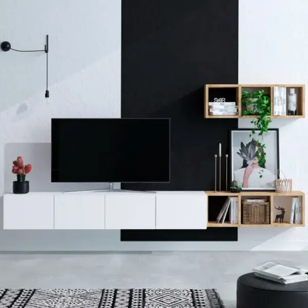 Комплекты ТВ-зона Trendy Pia 25 см x 32 см x 215 см / Белый photo 2
