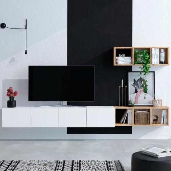 Комплекты ТВ-зона Trendy Pia 25 см x 32 см x 215 см / Белый photo 2